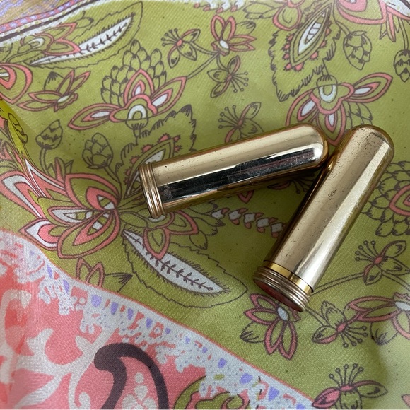 2 vintage ‘40s Lucien Lelong lipstick brass bullet case, Nicole Pink, Grand Slam - Picture 5 of 9